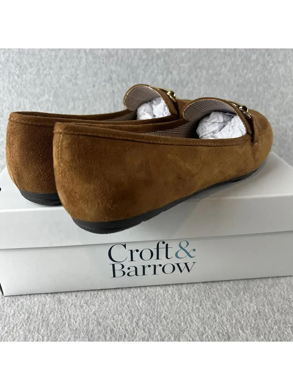 Croft & Barrow Slip On Loafers Shoes Womens Size 6 Faux Suede Comfort Classic